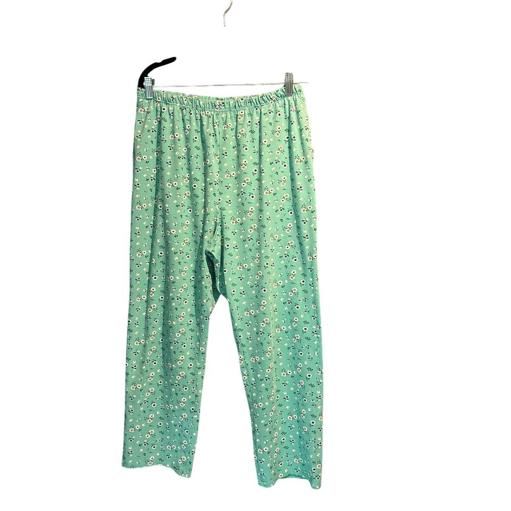 Blair Size Large Loungepants Flower Print Seafoam green Comfy Soft Year Round